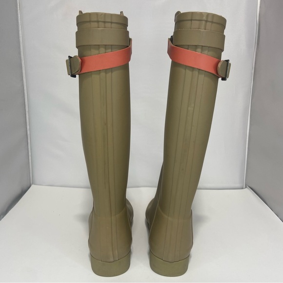 Hunter Tall Rain Boots with Knit Cuffs - Olive Green - Picture 7 of 13